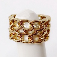 Alloy Rings US Size 6.5 Broad Gold Golden Accessories Aksesori Emas Cincin Ladies Women Girls Wanita