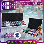 200PCS 500PCS Poker Chips Set Aluminum Case Box Playing Card Chip Casino Token Texas Holdem Premium 