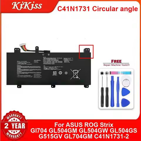 C41N1731 Circular Angle Battery For ASUS ROG Strix Gl704 GL504GM GL504GW GL504GS G515GV GL704GM C41N
