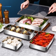 PEK-Refrigerator Stainless Steel Cheese Container Elevated Base Fridge Deli Meat Storage Box Kitchen