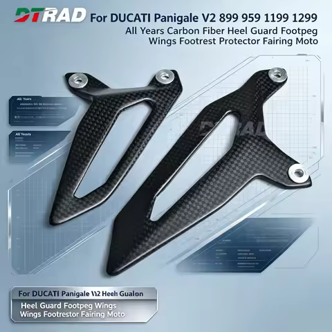 Carbon Fiber Heel Guard Footpeg Wings Footrest Protector Fairing For DUCATI Panigale V2 899 959 1199