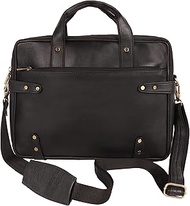 Genuine Leather Laptop Messenger Bag for Men I 2 Compartments I Carry Handles with Adjustable Strap