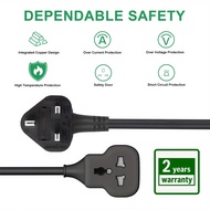 Lipwel 1 Way Gang 10 Meters Universal Outlet Power Extension Lead Cord, 1M, 1.8M, 5M,7M,10M Single S