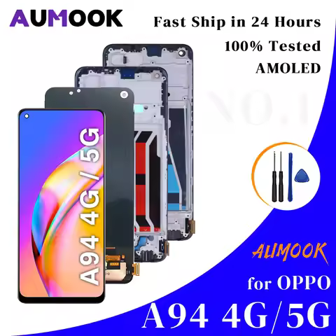 A94 AMOLED for OPPO A94 4G 5G LCD Display With Frame Digital Touch Screen Digitizer Assembly for OPP