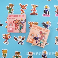 World Cup Mascot Merchandise 63 Stickers Gift Box Cartoon Creative Student DIY Handbook Material Sti