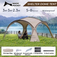 Magic Pocket Camping Outdoor Dome Shelter Dome Tent Waterproof Flysheet Dome 5-8 Orang Shelter Khema