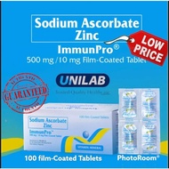 Original Immunpro Sodium Ascorbate with zinc 100 tablets with seal