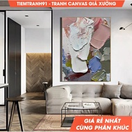 Wall painting, Original Abstract Painting White Textured Painting White 3D Texture Art Painting Pink