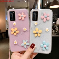 Clear 3D Daisies Flower Soft Phone Case for Huawei P40 Lite P30 P20 Lite Y6P Y7P Y8P Nova 3i 7SE 7i 5T 5i 3E Mat