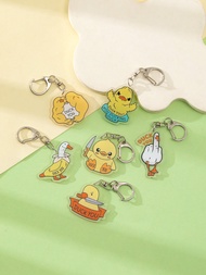 1 Pc Acrylic Cartoon Cute Funny Duck U Slang Theme Keychain Pendant Backpack Ornament/Bag Accessorie