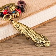 Brass Arowana Car Keychain Pendant Retro Bag Pendant Accessories Hand-woven Keychain Creative Male 2