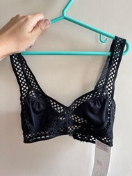 H&M bikini cotton on 水著 內衣 黑色 泳衣 沙灘 度假 打卡 平胸 bra swimwear swimsuit top black   細碼 cup