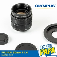 เลนส์มือหมุน Fujian 50mm F1.4 เลนส์ละลาย CCTV โบเก้หมุนวนๆ สำหรับใส่กล้อง OLYMPUS AND PANASONIC LUMIX