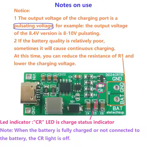2-6S Type-c Multi-cell 8.4V 12.6 16.8 21V 25.2V Step-up Boost Charger Module for 7.4V 11.1V 14.8V 18