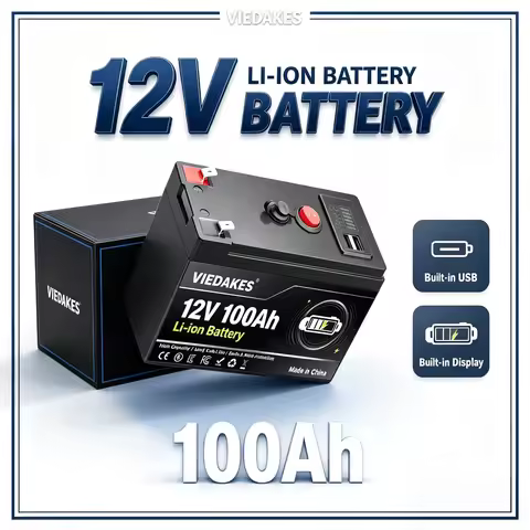 12.8V LiFePO4 Battery 3S7P VIEDAKES LCD Voltage Display Rechargeable Battery For Camping RV Equipmen