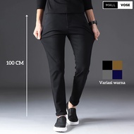 Mallvose - Celana Pria Chino Premium Panjang 100cm Black Slimfit
