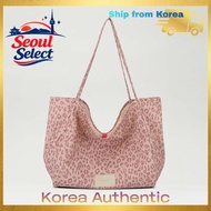 【Alice Martha】 Leopard Print Canvas Tote Bag Large Capacity Shoulder Bag for Women