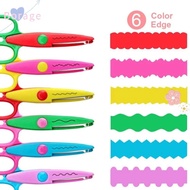 BORRAONE 1/6PCS Lace Scissors, Comfortable Hand Small Round Head Art Safety Scissors, Minimalistic W