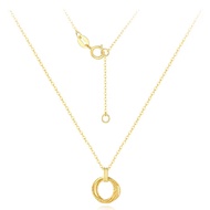 CTS 18K วงกลมสีทอง C สร้อยคอ Mobius คู่เครื่องประดับทองคำ CHOW TAI SENG สัปดาห์หน้าของ K0PC0291Y