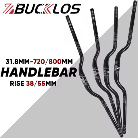 BUCKLOS Mountain Bike Riser Handlebar 720mm 800mm MTB 7075 Aluminum Alloy Handlebar Riser 38mm/55mm 
