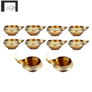 Alloy Metal for Diwali Decoration Oil Lamp 10 Pcs Kuber Diya for Diwali Diya Vilakku for Puja Pooja 