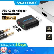 Vention USB Audio Adapter, Plug and Play External Sound Card for Enhanced Sound on Laptops and Deskt