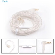 YOLO KZ Earphones Cables, Silver Plated Upgrade Cable KZ Headphones Wire, Portable Audio With Microp