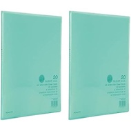 KOKUYO File Clear Carryall Fixed Type A4 Wide 20 Pockets Green La-3G x 2