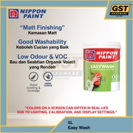 5L Nippon Paint Easy Wash 1001 Brilliant White Paint Wall Paint Cat Putih Murah Cat Rumah Nippon Pai