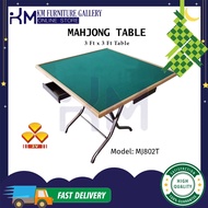 KM Furniture 3V Square Foldable Mahjung Table/ Mahjong Table/ Meja Mahjung/ Meja Mahjong- 3'X3' Feet (With Installation)