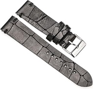 FS-CR-SS-18-BK Watch Strap, Deep Croco 0.7 inches (18 mm), Black, Italian Leather Genuine Leather Ea