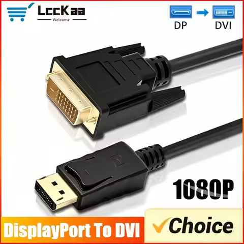 DP To DVI Cable 1.8m DisplayPort To DVI Adapter Converter Male To Male Gold-Plated Cord Cable for La