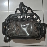 Small Mechanical Cat Bag Y2K coquette itabag ita bag grunge goth gothic rock punk emo cat black blac