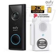 eufy Video Doorbell 2K Battery or AC wired c/w Chime HD AI for Human Detection motion detector 2 Way Audio speaker cctv