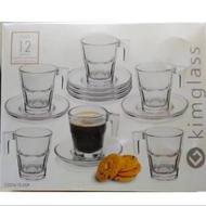 TERBARU 1 Set Isi 6 Pcs Cangkir Mini Dan Tatakan/gelas Kaca/gelas Kopi