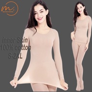 Skin colour Woman Long Sleeve Inner Shirt Under Shirt Thermal Innerwear Underwear/Baju Batin Wanita 
