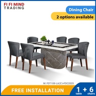 Lyssa Marble Dining Set/ Marble Dining Table/ Meja Makan 6 Kerusi/ Meja Makan Marble/ Meja Makan Set