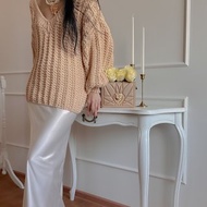 羅紋毛衣 女款手工毛衣 寬鬆針織毛衣
