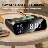 15W Wireless Charging Ala Clock Bluetooth Speaker LED Wireless one Table Electronic Desktop Clocks B Fast Charging