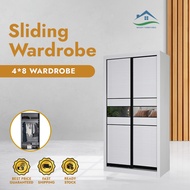 Woody Furniture: 4ft x 8ft Sliding Wardrobe Almari Baju Full Cermin/Mirror Wardrobe Sliding Door Ant
