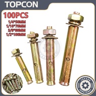 ❁∏100pcs expansion bolt expansion bolt for concrete expansion screw power anchor bolt 1/4 5/16 3/8 1