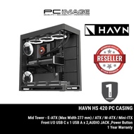 HAVN HS 420 MID TOWER GAMING PC CASE - BLACK/WHITE 1 Year Warranty