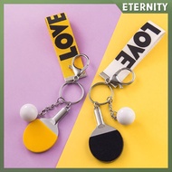 ETERNITY  Key Chain Table Tennis Keychain Racquet Keyring Table Tennis Raet Key Ring Bag Pendant Dec