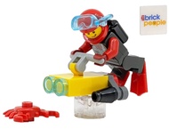 City: Scuba Diver with Underwater Scooter and Crab