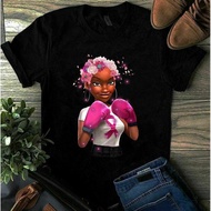 Breast Cancer Boxing Warrior Breast Cancer Ribbon Tshirt