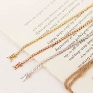 【蜜糖水果塔】18K金 放大效果滿鑽手鍊 鑽石手鍊 白金/金/玫瑰金