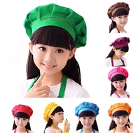 Topi Chef Budak Kids Headwear Children's Chef Hat Boy Girl Kitchen Work Caps