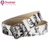 LVEROR Hip-Hop Street Belt, Rapper Printed Rock Rep Persona Waistband, Trendy Fashion Versatile Adju