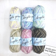 Benang kait mix knitting yarn 100% acrylic yarn 4 ply 100gram 1pc