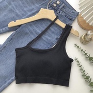 Onefashionmall Atasan Crop Top Sling Tanktop Style Tengtop Silang  With Cup BRA BH Tank Top Jersey K